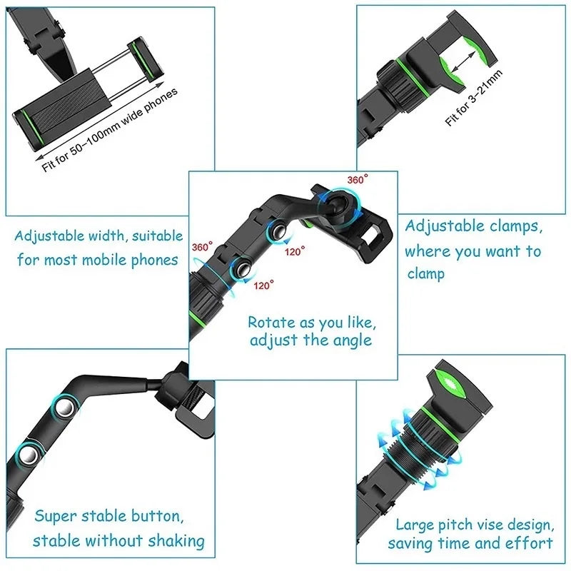 Suporte para Celular Veicular de Encaixe no Retrovisor 360°