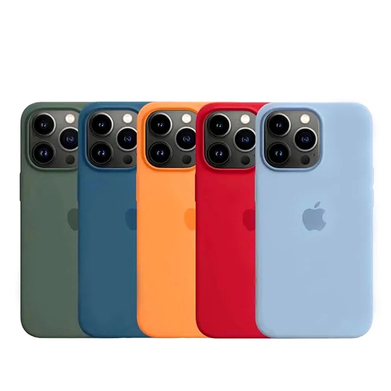 Capa de silicone oficial original para Apple iPhone, logotipo completo, iPhone