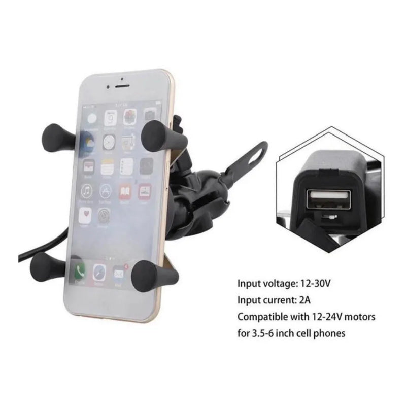 Suporte de Celular para moto universal com carregador usb