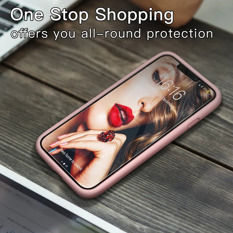 Capa de silicone oficial original para Apple iPhone, logotipo completo, iPhone